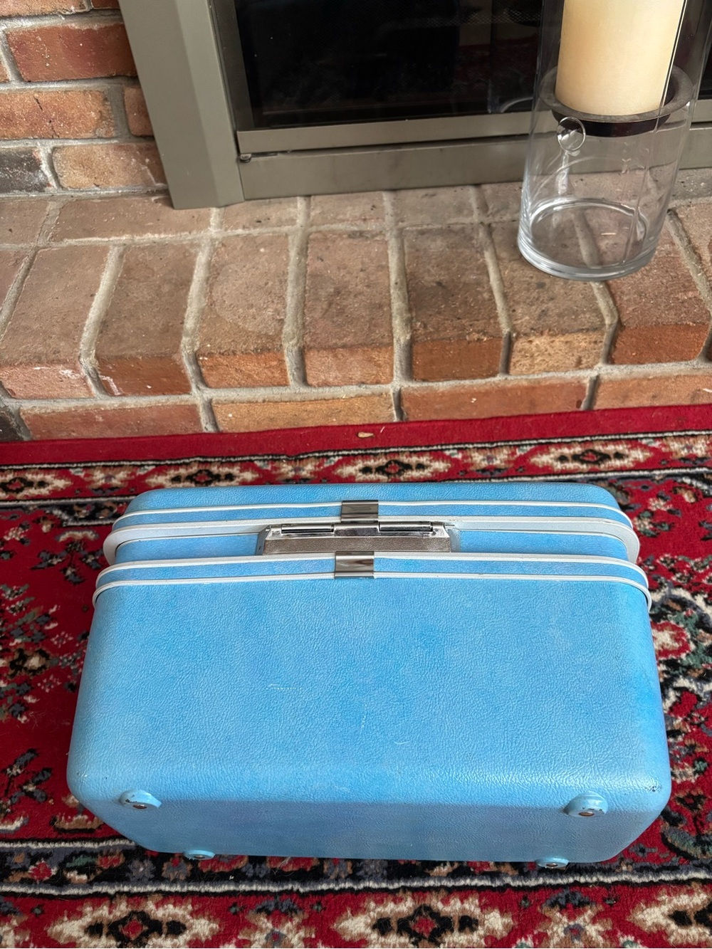Vintage Samsonite Silhouette Baby Blue Hard Case Train Makeup Case  14”x 8”x 7” - Picture 12 of 12